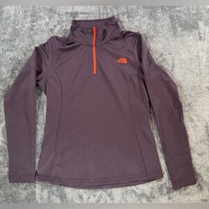 The North Face Purple And Orange 1/4 Zip Pullover Long Sleeve Size Small